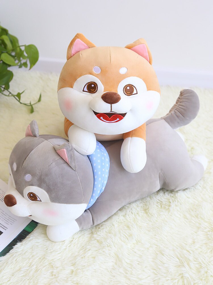 可爱柴犬公仔毛绒玩具女生床上玩偶懒人夹腿睡觉抱枕小狗狗布娃娃