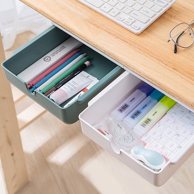 隐形收纳防盗抽屉暗格储物桌下式盒大号粘贴置物桌底收纳神器隐藏