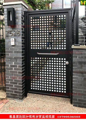 欧式铁艺大门庭院门花园别墅乡村对开门入户双开门户外防盗铁艺门