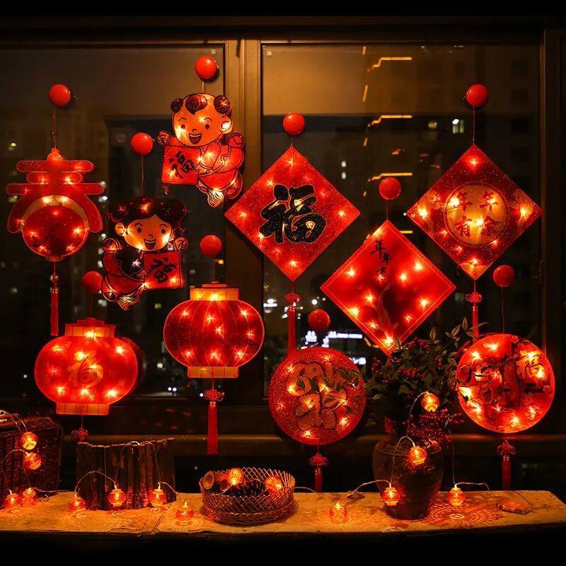 新年彩灯led氛围灯过年家用福字挂灯虎年窗户灯饰春节装饰品灯串