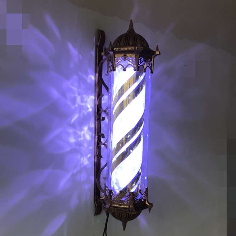 美发转灯led理发店户外防水转灯美容发廊复古欧式圆形挂墙壁灯箱