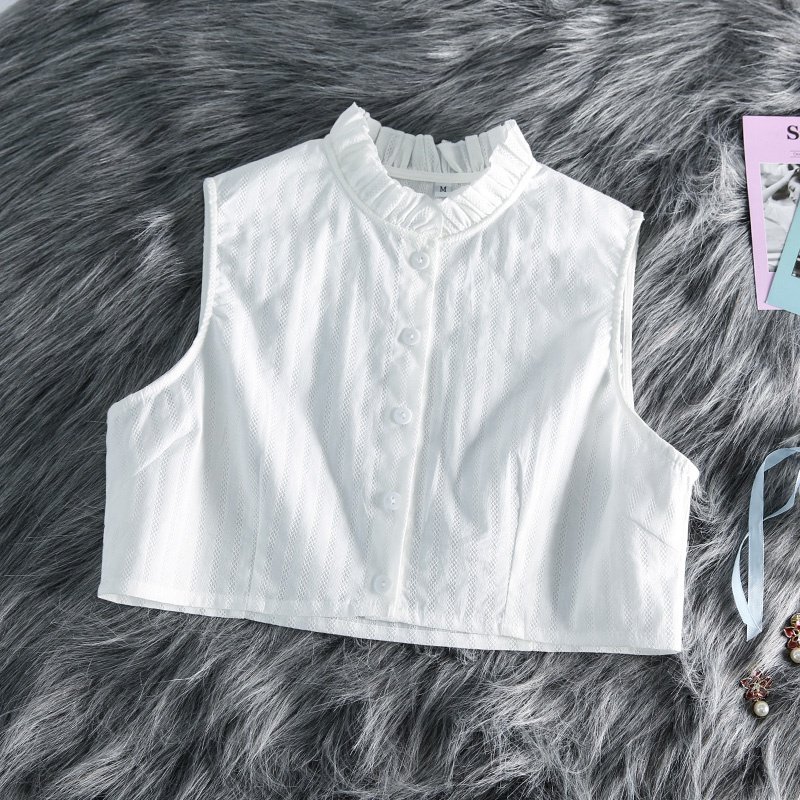 假领子花边立领白色棉麻马甲式百搭假领衬衫女装饰衣服领子打底领