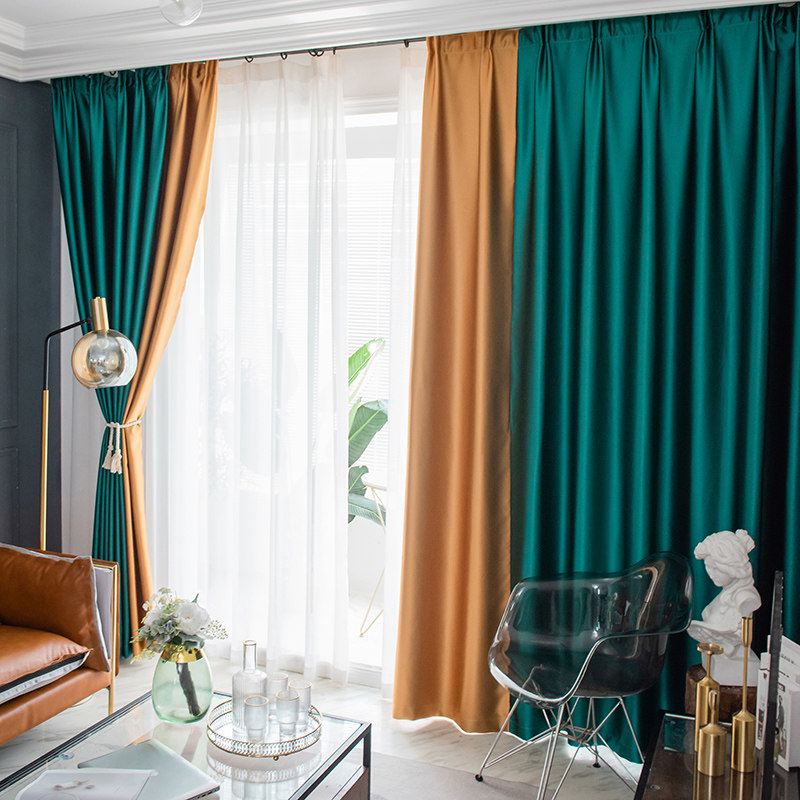 北b欧窗帘简约轻奢卧室遮光拼接客厅2020年新款现代风隔音主卧全