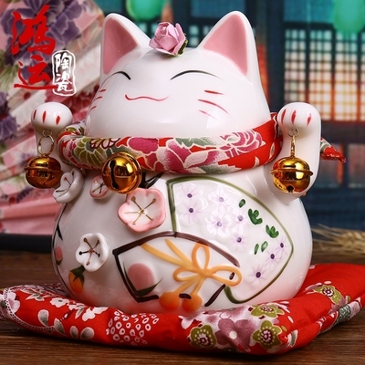 招桃花摆件招财猫图片