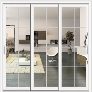 定制厨房阳台三联移门客厅卫生间隔断三连动移门铝镁合金钢化玻璃