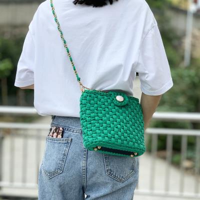 手工编织包包布条线钩针编织泫雅风同款编织包手提包diy材料包