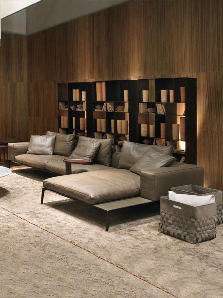 纳威北欧真皮沙发头层牛皮客厅意大利后现代简约意式轻奢工业风