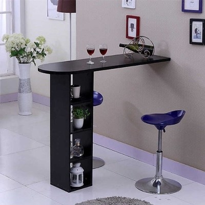 创意客厅吧台靠墙吧台桌隔断家用吧q台酒柜弧形简约高脚桌环保健
