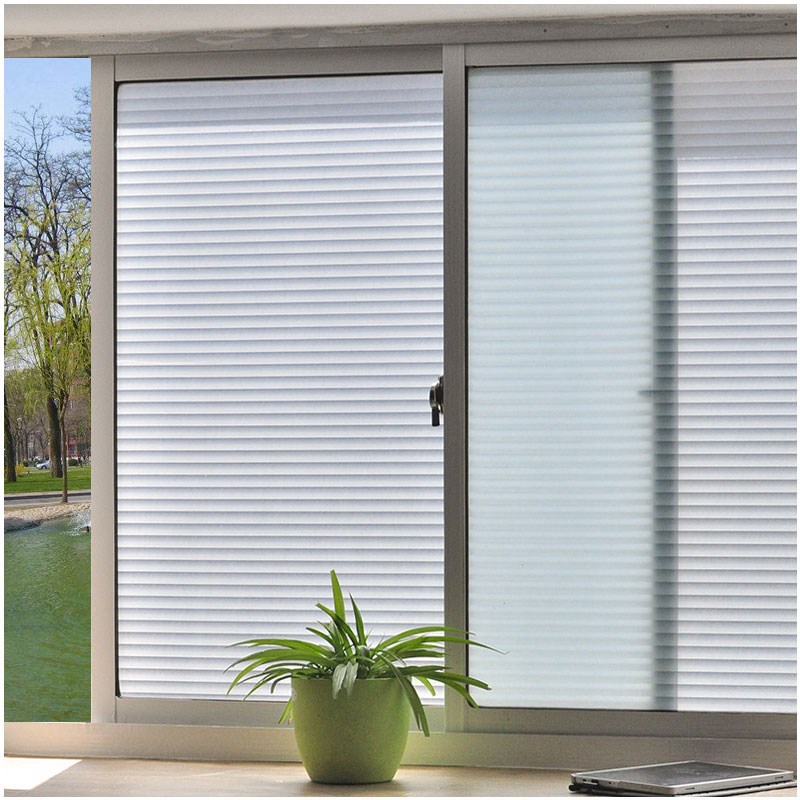 贴画办公室创意磨砂玻璃贴膜遮阳条纹自粘贴纸窗窗户透明不卫生间