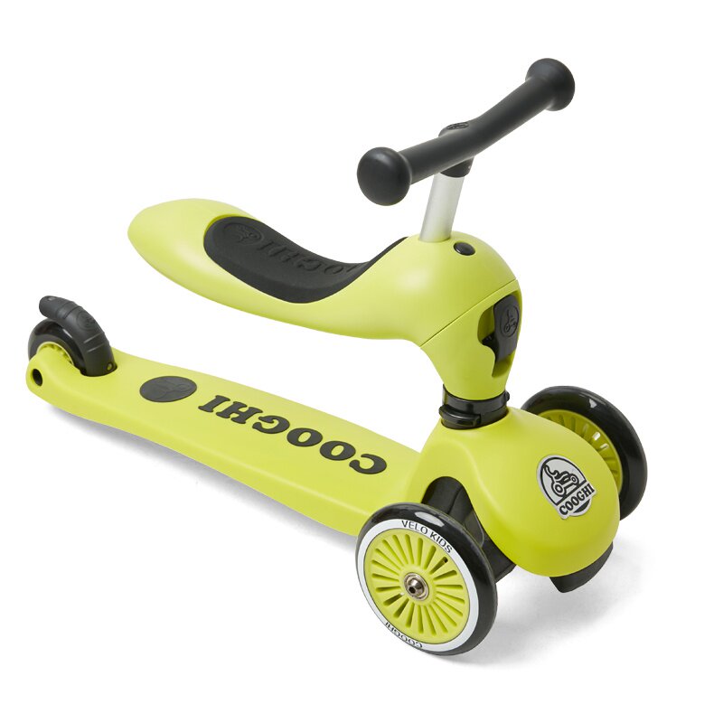 闪光儿童折叠滑板车三合一多功能可坐骑滑带座椅滑滑车