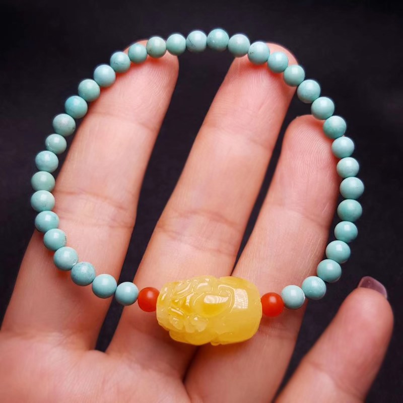 南红手串绿松石图片