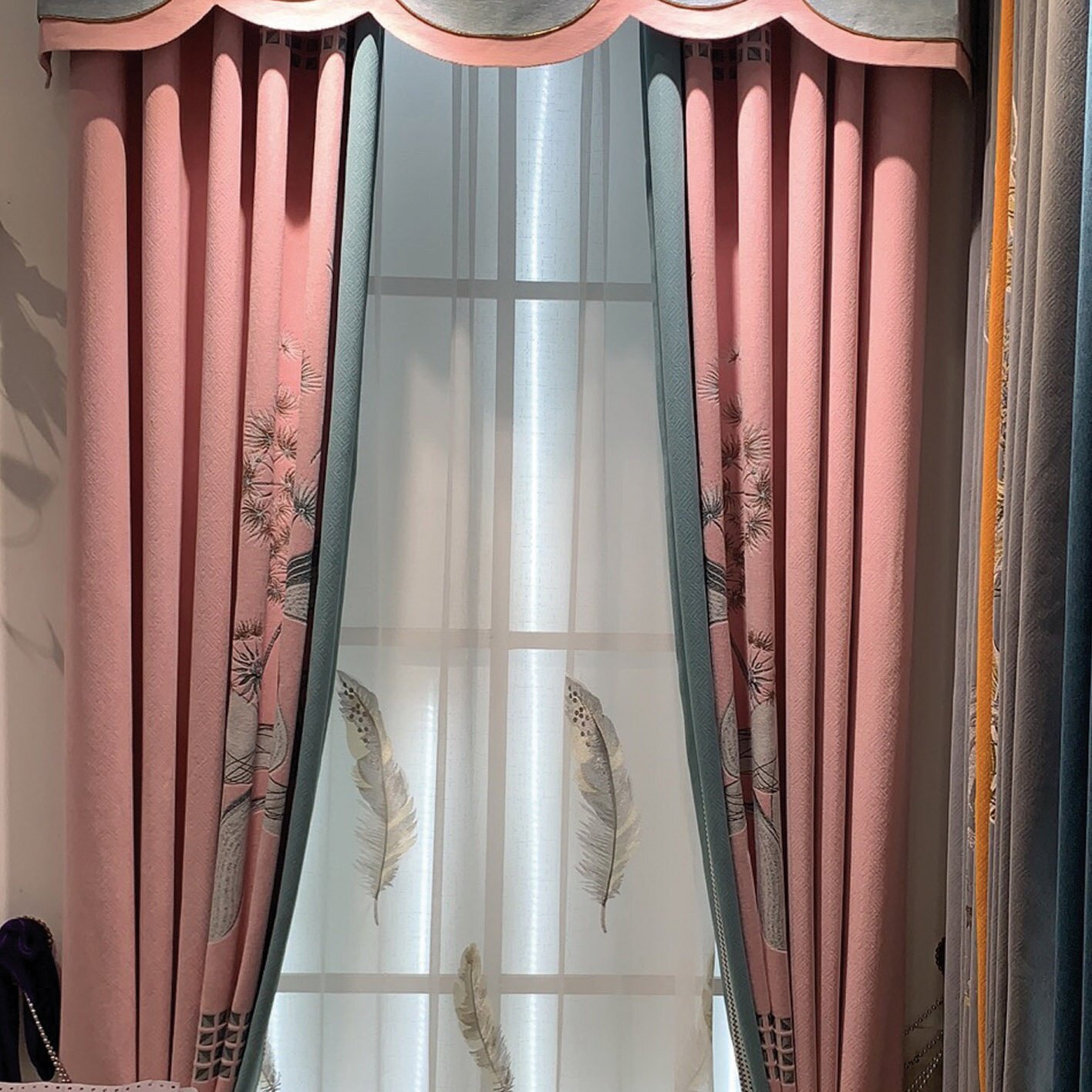 2021新款现代高档简约无缝拼接窗帘加厚全遮光成品客厅卧室家用