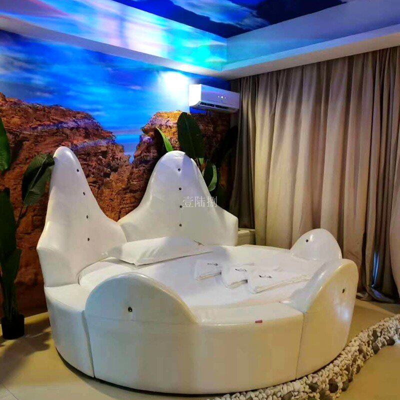 酒店家具民宿圆床水床情趣床豪华电动床精品轻奢现代情侣主题宾馆