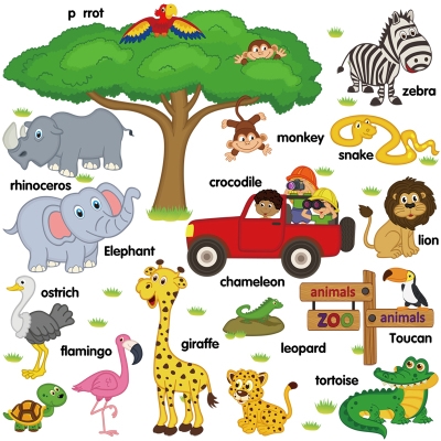 卡通动物贴画大图图片