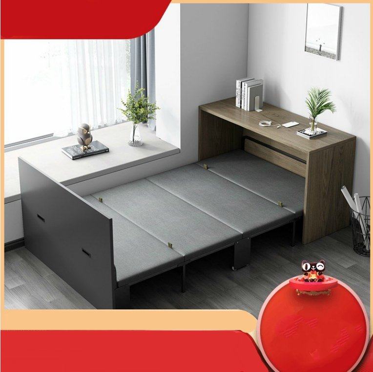 隐形床书桌式书柜一体侧翻组合折叠床壁床墨菲床五金配件带书房桌