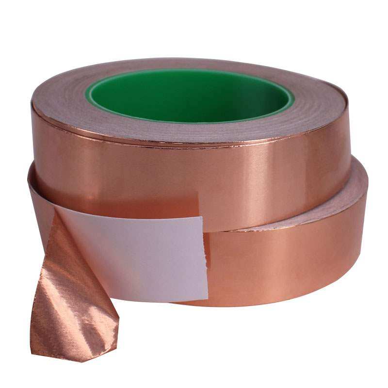 双导铜箔胶带纯铜双面导电铜箔纸耐高温单面防辐射电磁屏蔽006mm