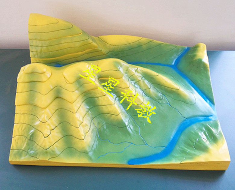 j34015等高线地形图判读模型高中学中学地理地貌教学