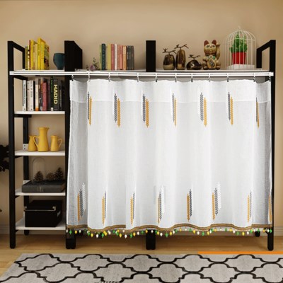 柜子遮挡布帘可移动书架纱帘置物架纱帘魔术贴免打孔橱柜左右拉帘