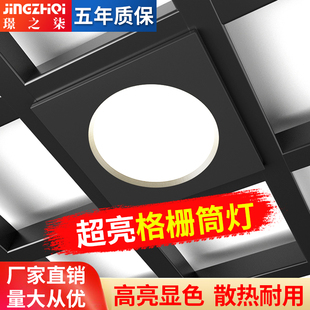 led格栅灯15x15嵌入式网格吊顶专用双头方形筒灯10x10葡萄架射灯