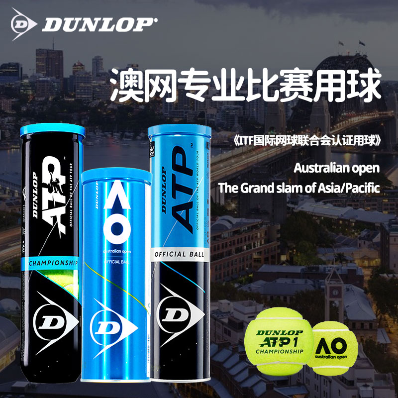 Dunlop登路普/邓禄普比赛网球耐打训练澳网ATP初学练习比赛用球