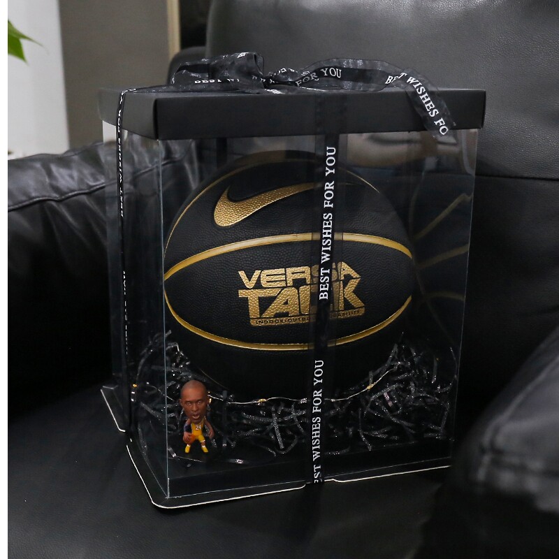 网红ins风装篮球礼盒包装盒韩版简约透明正方形生日送男友空盒