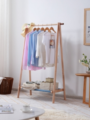 特价晾衣架木质落地实木卧室