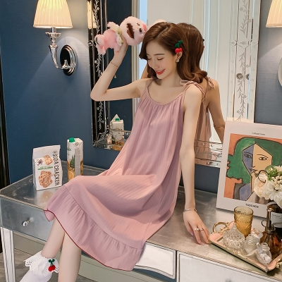 纯棉吊带抹胸睡衣图片