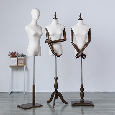 模特道具女半身实木人体橱窗图片