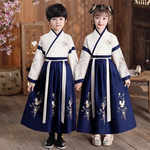 儿童中国风古装服装儿童男女孩汉服三字经弟演出子规表演服国学服