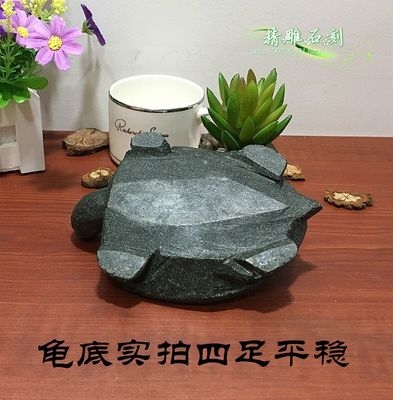 包邮镇宅避邪青石小石龟石雕石头乌龟创意风水摆件家居装饰k工艺