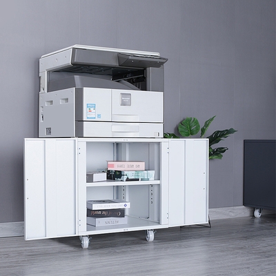办公室打印机柜子移动带轮地柜n低柜桌边小矮柜复印机柜文件铁皮