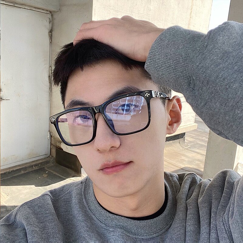 眼镜框大脸男潮显瘦可配近视黑色超大方框眼镜架胖宽脸防蓝光韩版