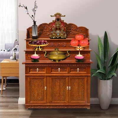 藏式实木三层佛台佛龛供台家用经济型供桌立柜神台佛柜财神供奉桌