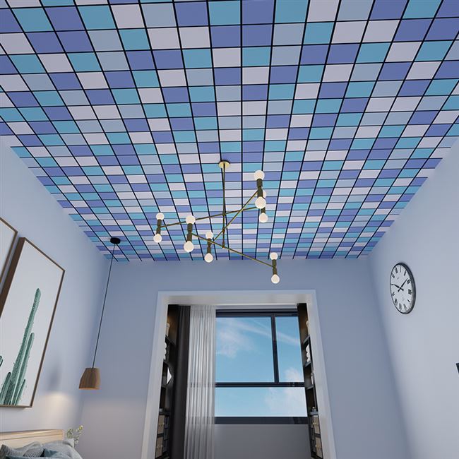 壁纸卫生间防水天花板自粘墙贴吊顶装饰屋顶贴纸欧式加厚厨房pvc