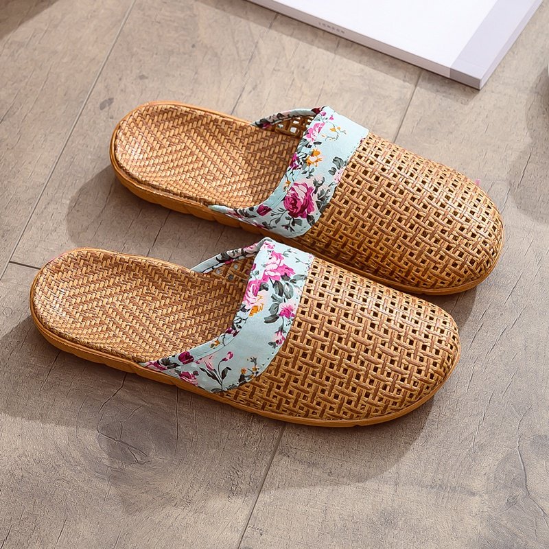 高端席兰草防织编凉室藤亚蒂家l女季碧托鞋竹p居滑内侣情士男奢华