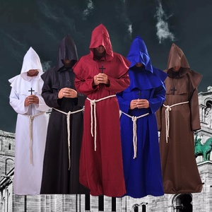 欧洲古代僧侣传教士基督教徒中世纪白衣主教信徒牧师演出服装