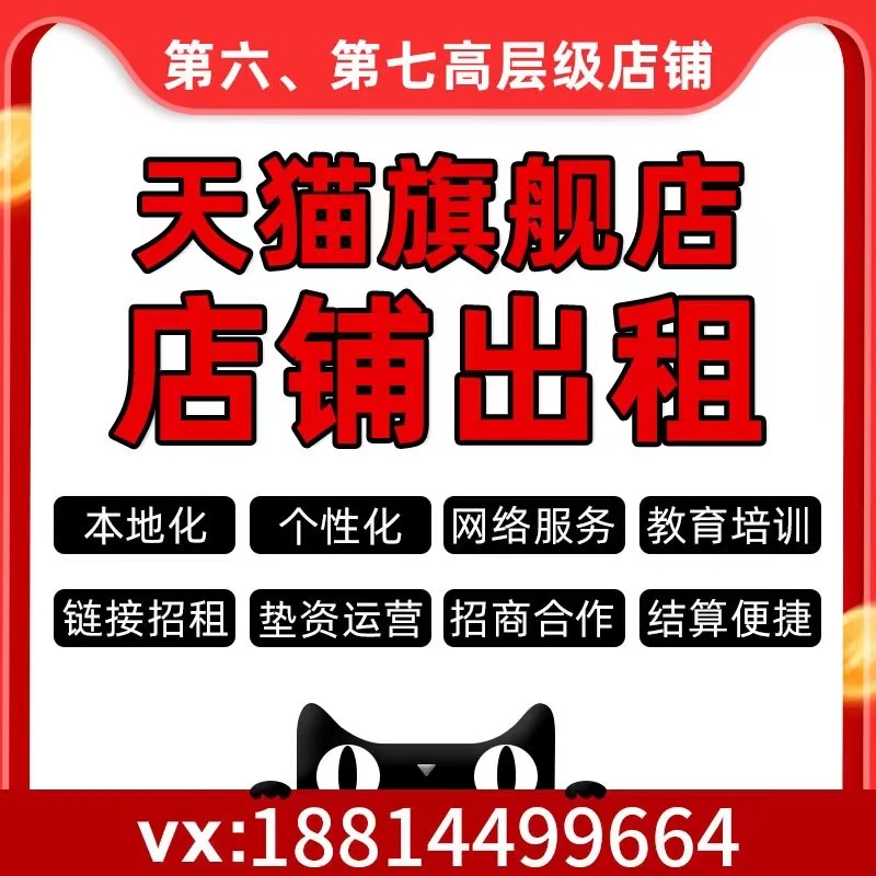 天猫店铺出租招商本地化个性网络服务教育培训游戏全类目天猫合作