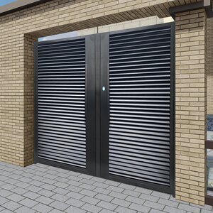 铁门铁艺百叶别墅门乡村大院庭院门不锈钢户外铁艺大门单开现代简约