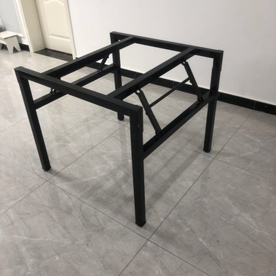 简易金属折叠桌架子可折叠桌腿支架圆桌加厚家用台脚餐桌铁艺桌