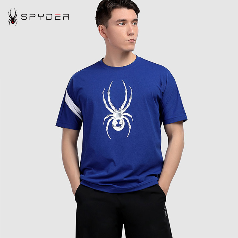 2021新款spyder蜘蛛休闲运动短袖t恤男潮牌个性时尚宽松21cs413m