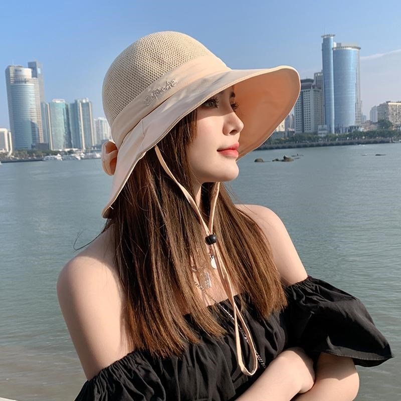 扇子帽子两用凉帽2021新款折叠夏季女帽大檐夏天防晒帽子女x牌子