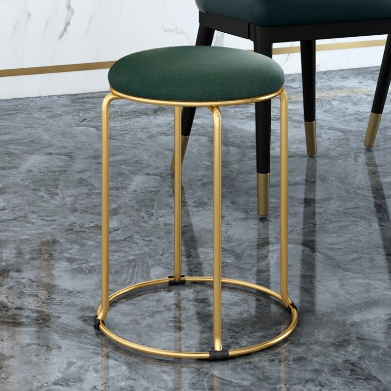 轻奢时尚创意圆凳子家用可叠放小凳简易餐桌椅子现代客厅简约板凳