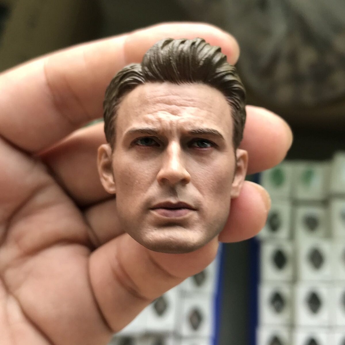 现货16兵人头雕模型美队克里斯埃文斯头雕做工精美