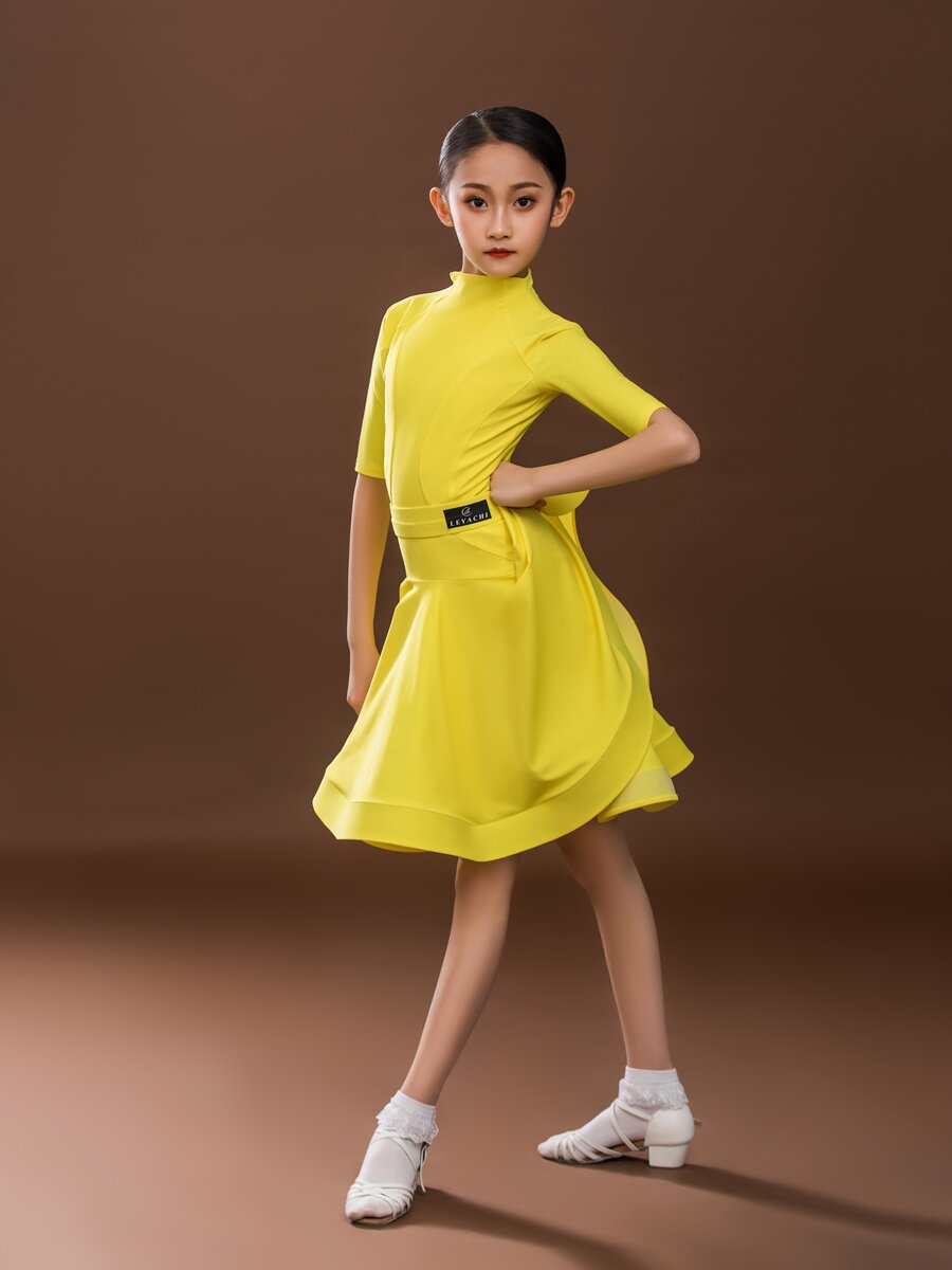 (今日10折)新品乐雅u池拉丁舞裙儿童女标准比赛服夏季新款规定服女童