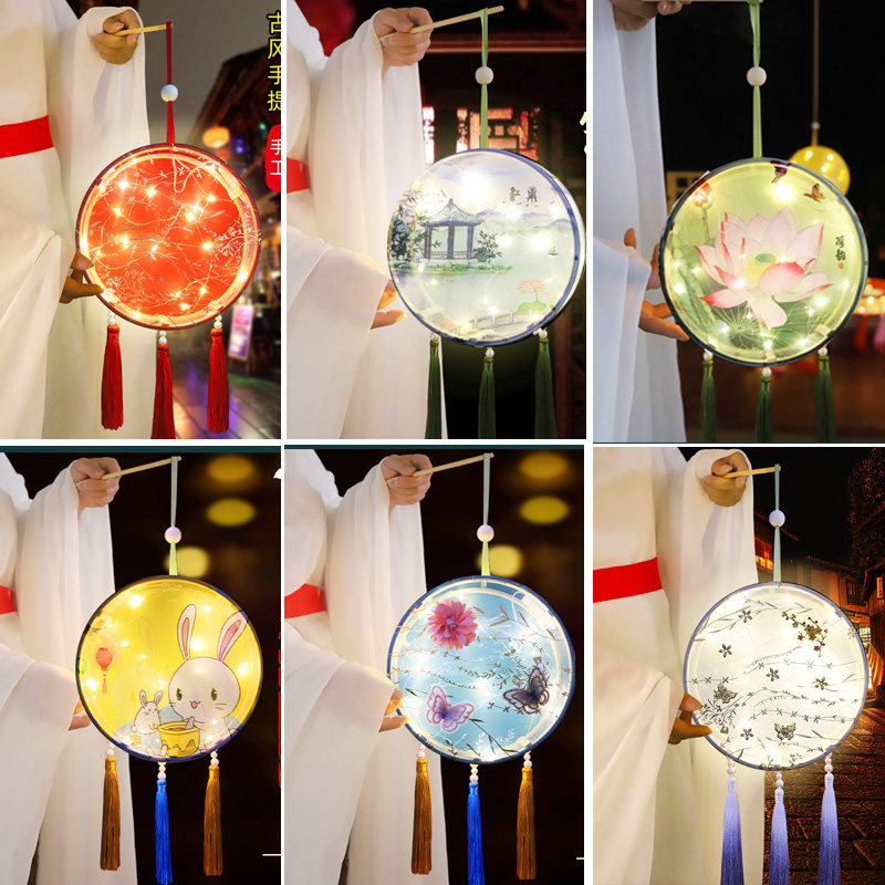 古风diy材料包手工制作灯笼挂饰中国风手提花灯儿童宫灯中秋节小