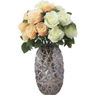 酒店商场售楼处装饰插花花器花盆浮雕球形圆形透明