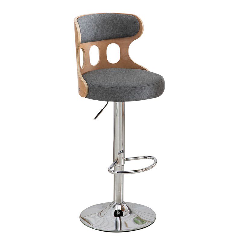 高档吧台椅欧式酒吧椅子吧凳家用旋转升降椅实木靠背收银前台椅高