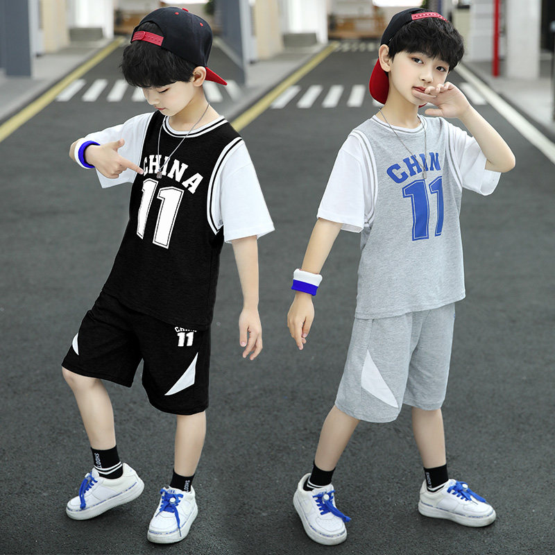 男童球服套装夏款2022新款儿童11号蓝球服运动球衣夏季纯棉速干