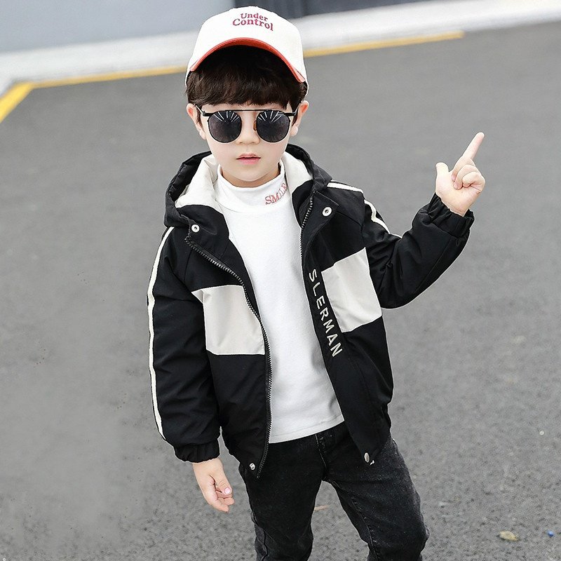 男童秋冬加绒外套2021新款儿童春秋男宝宝洋气秋款夹克早秋上衣潮