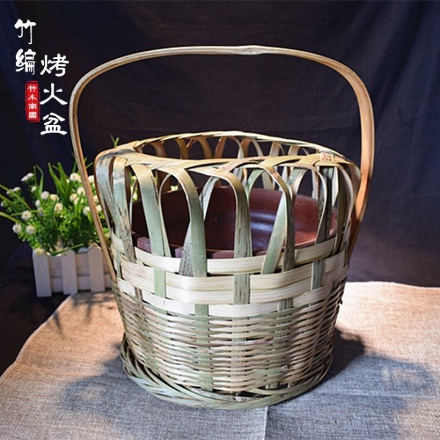 火笼竹编取暖传统烘笼烤火笼笼子怀旧烘火篮纯手工炕竹烤火炉新